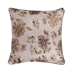 MONKDECOR Gold-Toned & Brown Set of 5 Floral Square Cushion Covers image 2