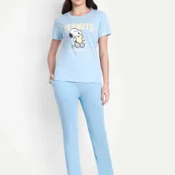 Bedtime Story Blue Half Sleeves T-Shirt with Pyjama-picture-21