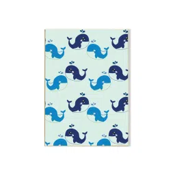 Nestroots Elegant Blue Whale Pattern Decor Canvas Wall Painting Gold Floating Frame image 2