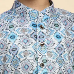 Pro-Ethic STYLE DEVELOPER Boys Paisley Printed Regular Pure Cotton Kurta with Pyjamas image 2