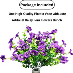 Dekorly Purple & Pink Artificial Flowers With Pot image 3