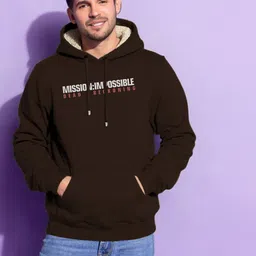 MaverIQ Men Printed Hooded Pullover Sweatshirt image 3