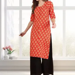 arangya Women Ethnic Motifs Printed Indie Prints Crepe Kurta-picture-34