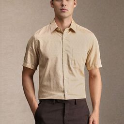 Louis Philippe Men Floral Printed Spread Collar Pure Cotton Formal Shirt-picture-5