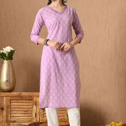 Anouk Rustic Floral Printed V-Neck Straight Kurta image 2