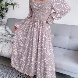 all about you Women Square Neck Bell Sleeve Fit & Flare Maxi Dress-picture-9