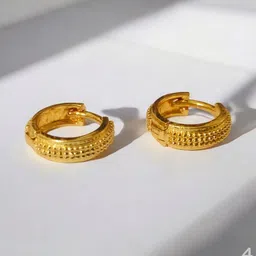 SHREE KRISHNA SHOPPING Gold-Plated Brass Ethnic Clip-on Hoop Earring-picture-22