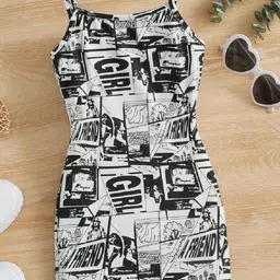 White World Print Bodycon Mini Dress-picture-55