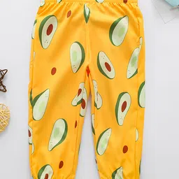 Kookie Kids Full Length Lounge Pant Fruit Print - Yellow-picture-20