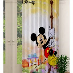 Disney By Kuber Mart Industries Mickey Print Polyester Special Blackout Crush Eyelet Door Curtain - Yellow-image-52