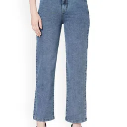 Kraus Jeans Women Straight Fit High-Rise Light Fade Stretchable Jeans image 1