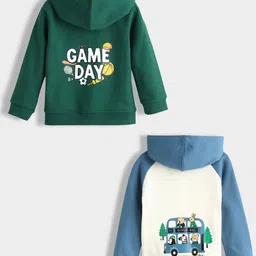 Orange Sugar Unisex Kids Printed Hooded Sweatshirt image 3