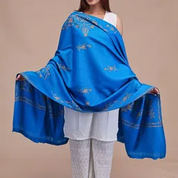 SWI Stylish Women Floral Embroidered Pashmina Shawl image 2