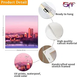 Myntra Elegant Homes Blue & Red Abstract Canvas Wall Art image 3