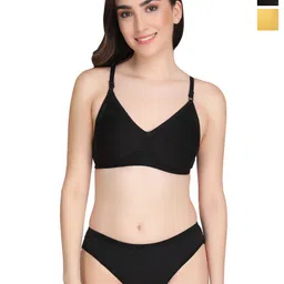 Liigne Women Pack Of 2 Everyday Non Padded Bra Pure Cotton Lingerie Set-picture-32