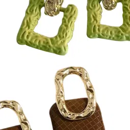 Krelin Set Of 2 Gold Plated Geometric Shaped Antique Drop Earrings image 4