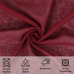 the conversion Maroon Linen Solids 8ft sheer Rod Pocket Long Door Curtain image 3