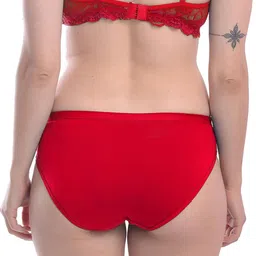 samvar Women Red,Maroon Cotton Bra Panty Set for Lingerie Set Undergarments Pack of 2 image 5