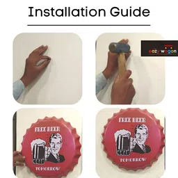 eazy wagon Red & White Arsenal Printed Metal Bottle Caps Wall Hangings image 5