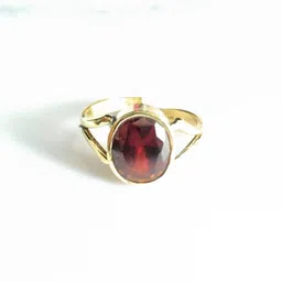 GenZcomplex Gold-Plated Brass Garnet Finger Ring-image-49