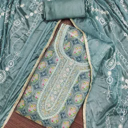 KALINI Embroidered Organza Unstitched Dress Material-picture-35