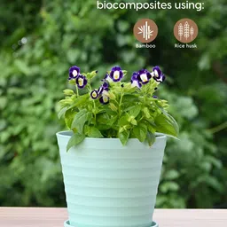 eha Green 6 Pieces Textured Planter With Holder image 3