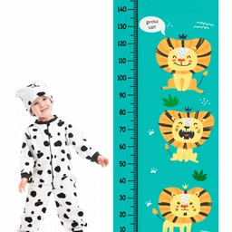 WENS Removable Height Measurement Wall Sticker Animal Print - Yellow Blue image 2