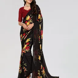 moda rapido ANAND SAREES Floral Poly Georgette Saree-picture-27
