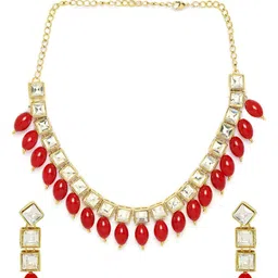 Anouk kundan Studded & Beaded Jewellery Set image 2