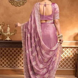 Arron Creats Embellished Embroidered Heavy Work Banarasi Saree image 5