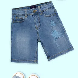 KiddoPanti Boys Washed Denim Denim Shorts-picture-23
