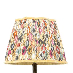 Lampenschirm India Beige Printed Cotton Frustum Shaped Lampshade image 5