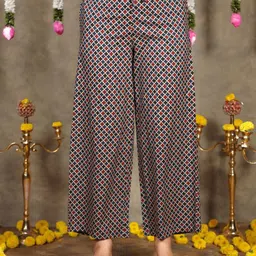 Aramya Women Geometric Printed Ethnic Cotton Palazzos-image-33