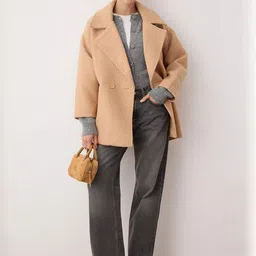 Trendyol Women Double Breasted Notched Collar Overcoat-image-46