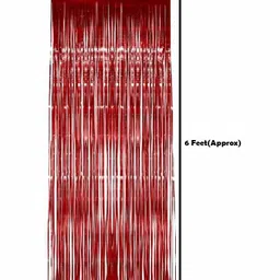 Shopperskart Shimmer Curtain Decorations Red - Pack of 4 image 3