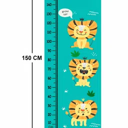 WENS Removable Height Measurement Wall Sticker Animal Print - Yellow Blue image 3
