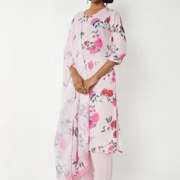 max Women Floral Printed Kurta with Palazzos & With Dupatta image 5