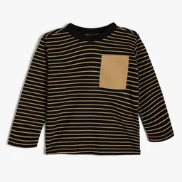 Koton Boys Striped Drop-Shoulder Sleeves Pockets T-shirt-image-80