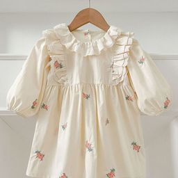 LULU & SKY Floral Print Puff Sleeve A-Line Dress-picture-33