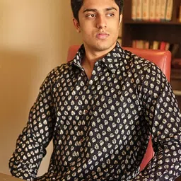 Spring Soul Floral Printed Spread Collar Straight Cotton Casual Shirt-image-3