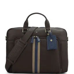 Da Milano Men Textured Leather Laptop Bag-image-36
