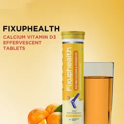 Fixuphealth Calcium 500mg Effervescent - 20 Tablets & Natural Amla 1000mg Vit C- 20Tablets image 5