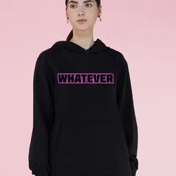 NUSYL Women Typography Printed Hood Fleece Pullover Oversized Sweatshirt-picture-24