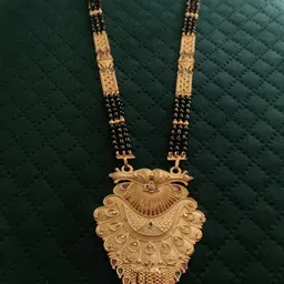 niva fashion Women Gold-Plated Black Artificial Stones and Beads Mangalsutra-picture-30