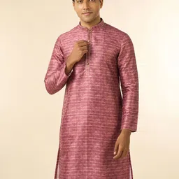 Diwas by Manyavar Men Printed Mandarin Collar Full Sleeves Straight Kurta-picture-34