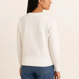 Anikmart Typography Printed Round Neck Long Sleeves Organic Cotton Pullover Sweatshirt image 4