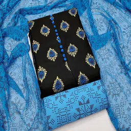 Peachmode Floral Printed Unstitched Dress Material image 3