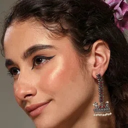 PATOLA BY VJ Leaf Shaped Drop Earrings image 3