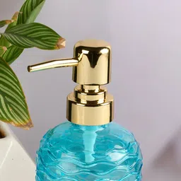 Kookee Blue & Grey 2 Pieces Textured Glass Soap Dispensers 400ml image 3