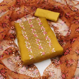 Maroosh Floral Embroidered Sequinned Organza Unstitched Dress Material-picture-38